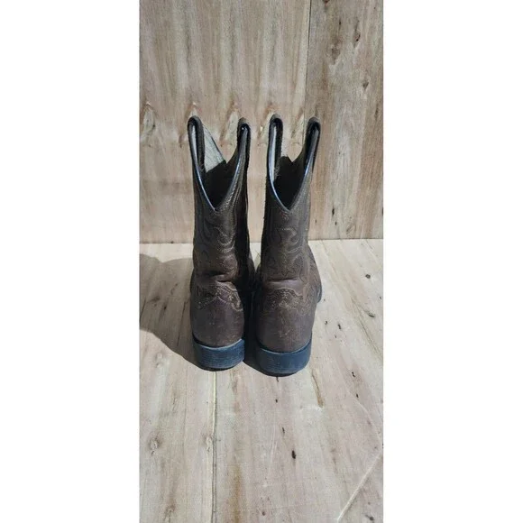 Boy's Ariat Anthem Patriot Western Boot in Distressed Brown Sz US 1 UK 13 EU 32 - Picture 5 of 8